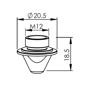 Duză flanșă largă 2.0mm CP tăiere cu laser Amada Centricut