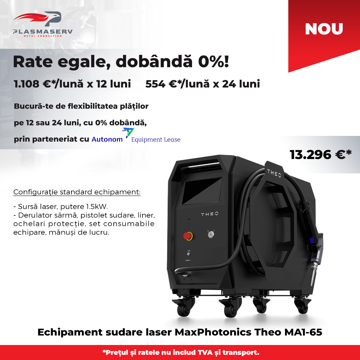 Aparat de sudare cu laser Theo MA1-65 putere 1.5 kW - Plasmaserv