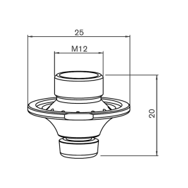 Duză dubla cu guler S4.0FWmm WACS HCP tăiere cu laser