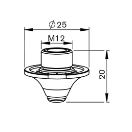 Duză dublă cu găuri 4.0mm WACS CP tăiere cu laser