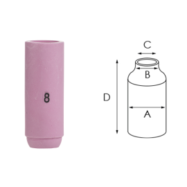 Duza gaz ceramica WIG / TIG Gr.8 large