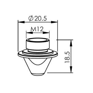 Duză flanșă largă 1.5mm CP tăiere cu laser