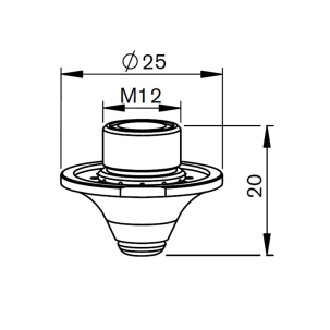 Duză dublă cu găuri 4.0mm WACS CP tăiere cu laser