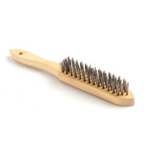 Perie sarma inox 4 randuri maner lemn