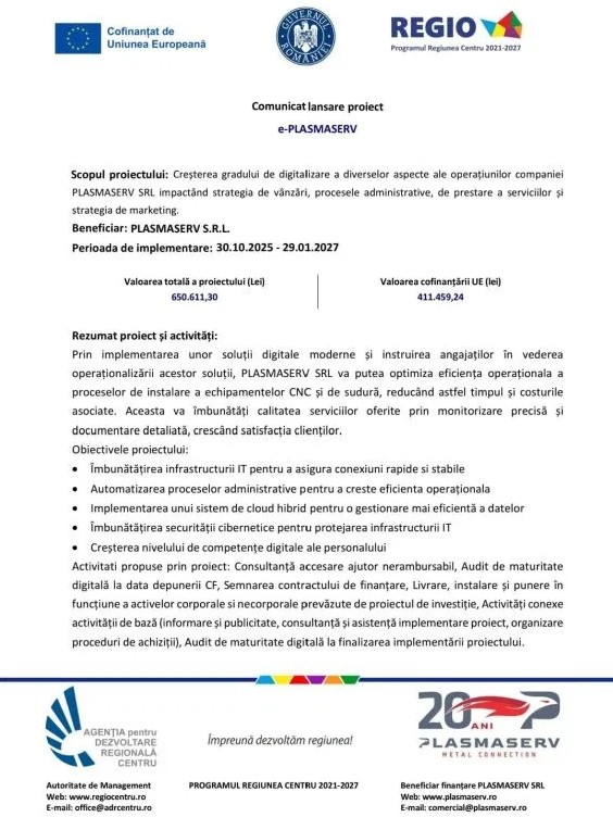 Proiect PLASMASERV